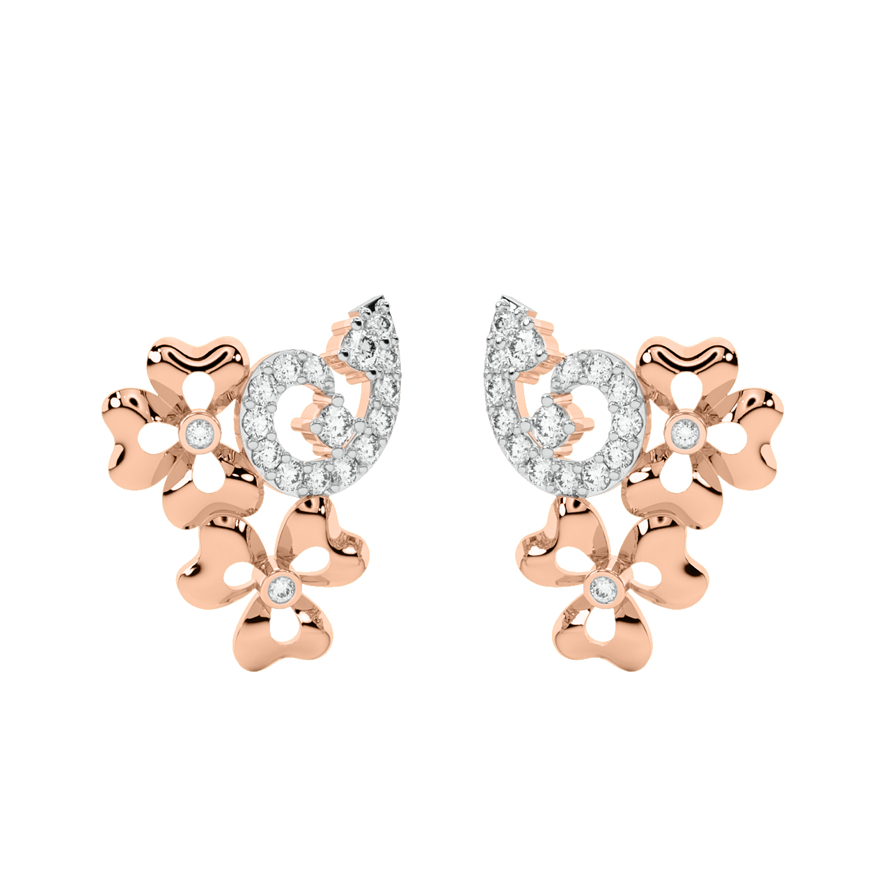 Qabil Round Diamond Stud Earrings